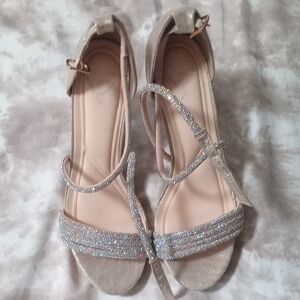 Windsor Silver Glitter Strap Heels